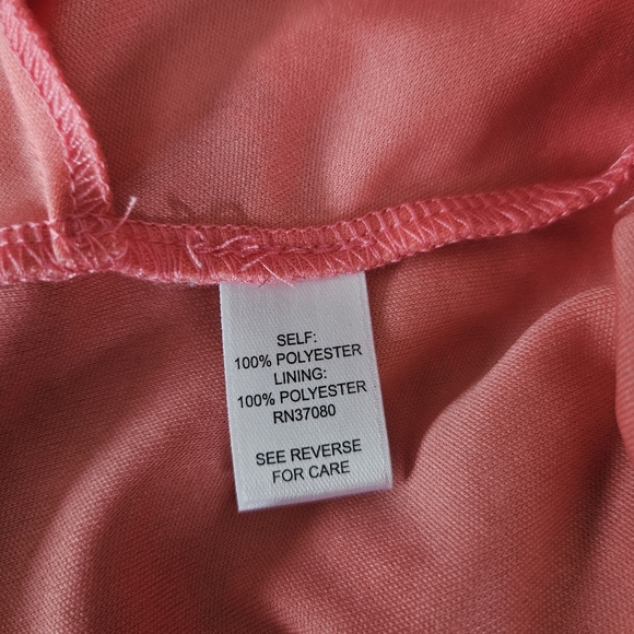 Cato Peach and Teal Boho Print Faux Wrap Style Dress with Deep V Neck - Picture 2 of 11